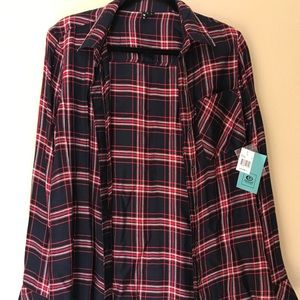 Rip curl flannel (navy and red)
